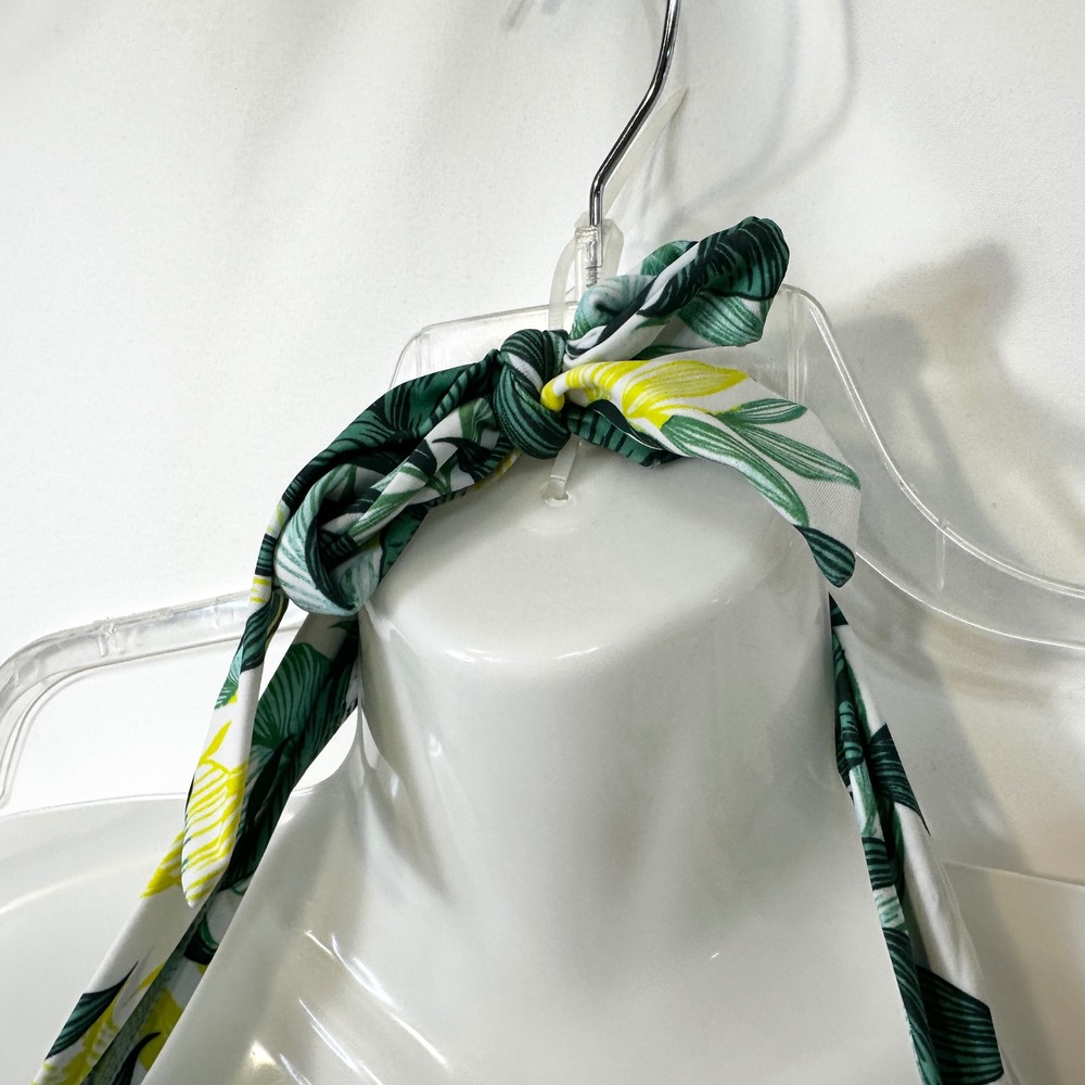 Adore Me Plus Sz 0X 38H Bikini Swimsuit Set Green Tropical Halter High Rise‎ 202 - Picture 6 of 13